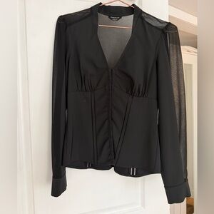BEBE Chic Black Sheer Top